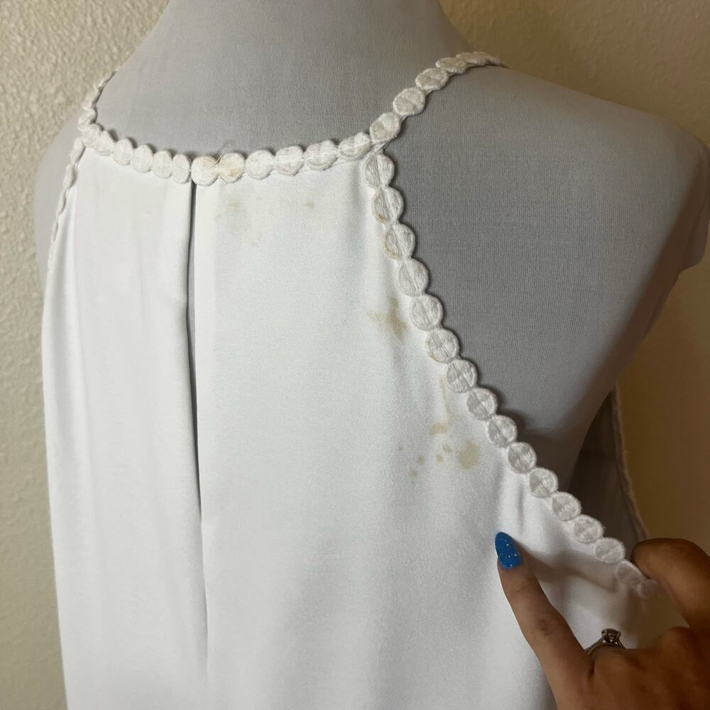 Lilly Pulitzer Pearl Soft Maxi Dress in white blue floral crochet WOMENS 10 - Picture 4 of 10